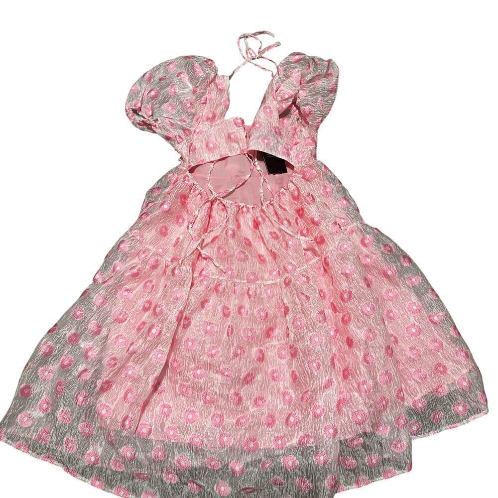 Coquette pink babydoll midi dress sz small